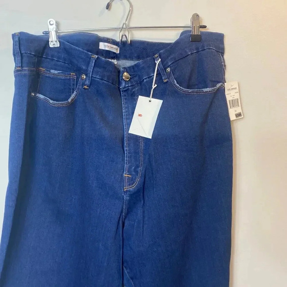 NWT Good American Good Flare Leg Jeans High Rise Stretch Dark Wash Plus Size 24 - Picture 5 of 9